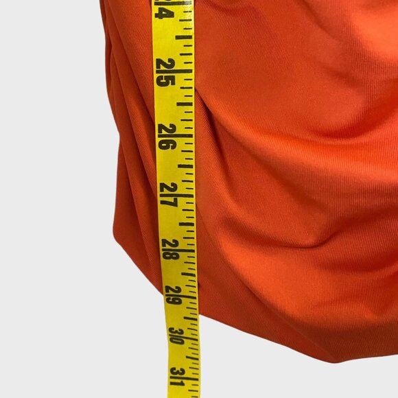 Princess Polly Ruched Bodycon Low-Back V-Neck Mini Dress Women's Size 2 Orange - Picture 12 of 12